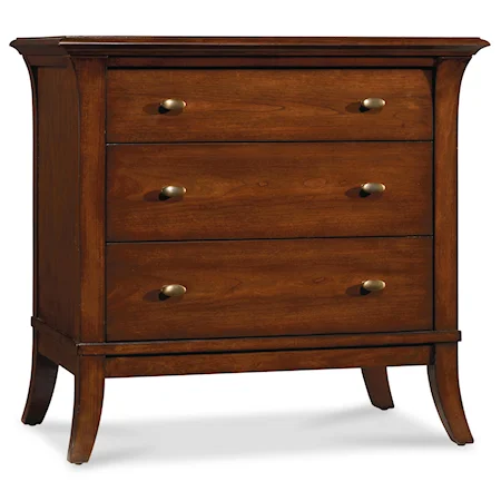 Cherry Transitional Three-Drawer Nightstand